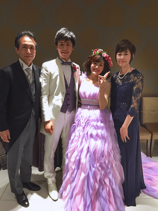 実際の結婚式 母親 フォーマルドレスL064ネイビー